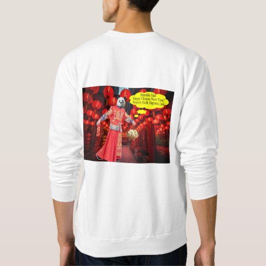 Männer Sweatshirt. Happy Chinese New Year. Panda/m Sweatshirt (Rückseite)