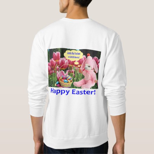 Männer Sweatshirt. Happy Oaster. Alpaca/Hunny Sweatshirt (Rückseite)