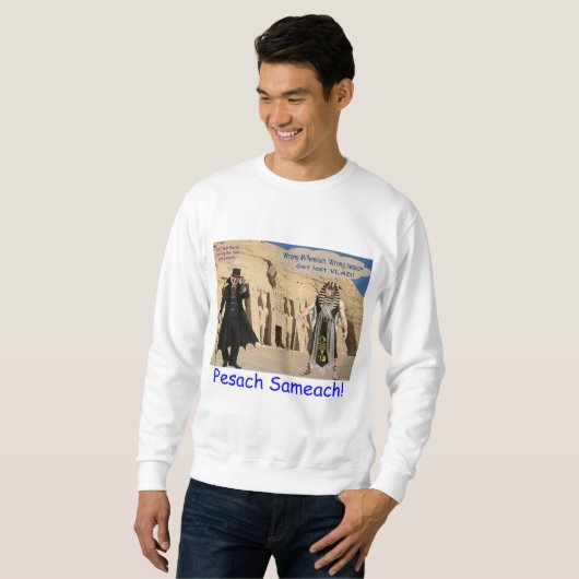 Männer Sweatshirt. Happy Passover. loris/Affe Sweatshirt (Vorne ganz)