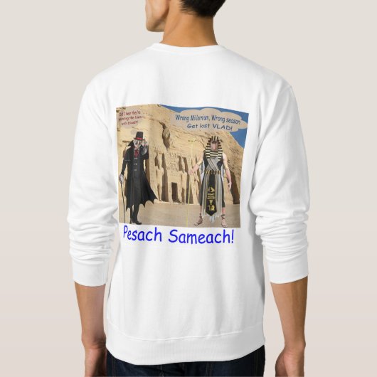 Männer Sweatshirt. Happy Passover. loris/Affe Sweatshirt (Rückseite)