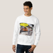 Männer Sweatshirt. Happy Vatertag. Kuh/Verhalten Sweatshirt (Vorne ganz)