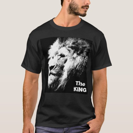 Männer T - Shirt Elegant The King Pop Art Lion Hea (Vorderseite)