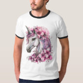 Männer T - Shirt mit Einhorn. (Vorderseite)
