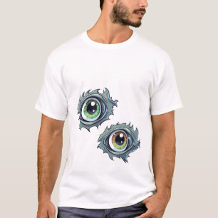Männer-T - Shirt mit Ripped-Eye-Cartoon-Design