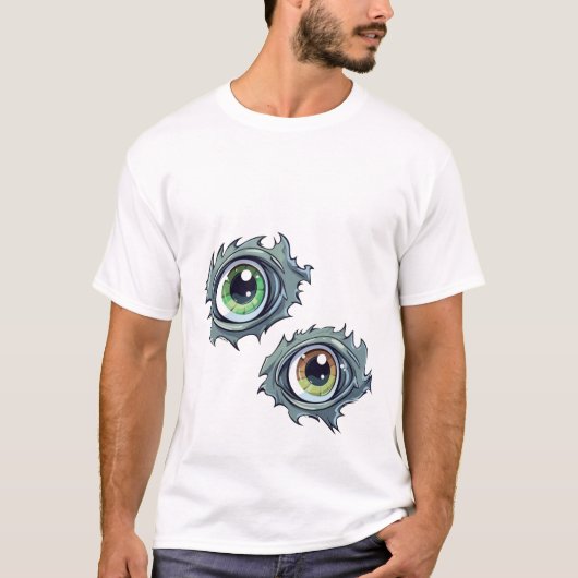 Männer-T - Shirt mit Ripped-Eye-Cartoon-Design (Vorderseite)