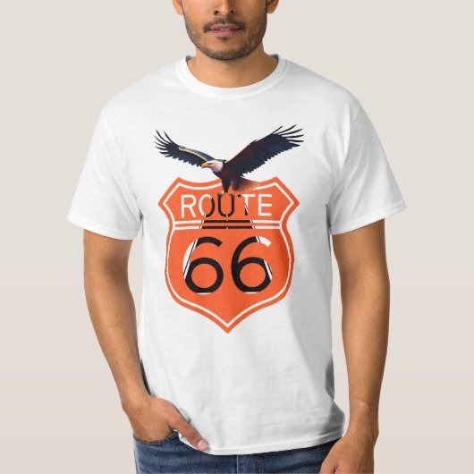 Männer-T-Shirt, Straße-66-Muster und Adler T-Shirt (Vorderseite)