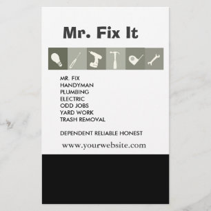 Männer Tools. Hammerschraubreparaturwerkzeuge grau Flyer