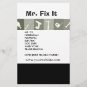 Männer Tools. Hammerschraubreparaturwerkzeuge grau Flyer (Hinten)