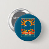 Männer Total Eclipse Spanien Astronomie Retro Button (Vorne & Hinten)