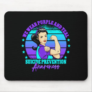 Männer tragen Lila und Türkis zur Suizidprävention Mousepad