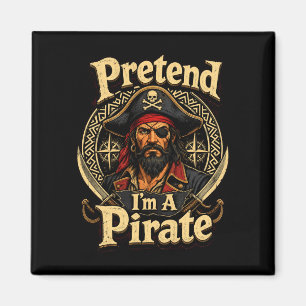 Männer tun so, als ob ein lustiger fauler Piratenk Magnet