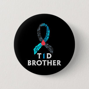 Männer Typ 1 Diabetes Brother - Weltdiabetestag Button