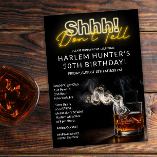 Männer Überraschung Rauch & Whiskey Geburtstag Einladung
