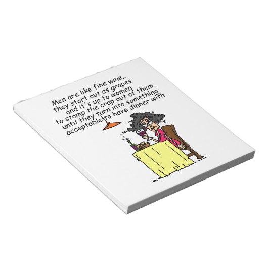 Männer und feiner Wein-Spaß Notizblock (angewinkelt)