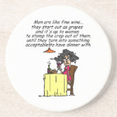 Männer und FIne Spaß Sandstein Untersetzer (Vorne)