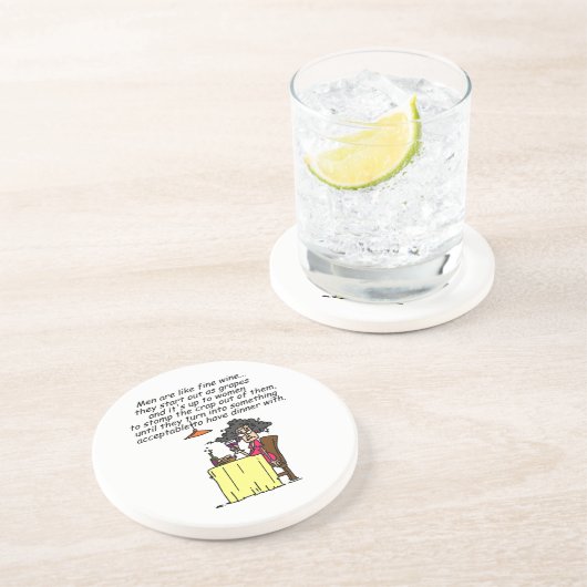 Männer und FIne Spaß Sandstein Untersetzer (Seite)