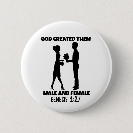 MÄNNER UND FRAUEN, biblische Ehe Christlich Button (Vorderseite)