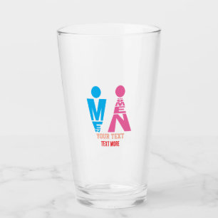 Männer- und Frauentypografie-Icon-Design Glas