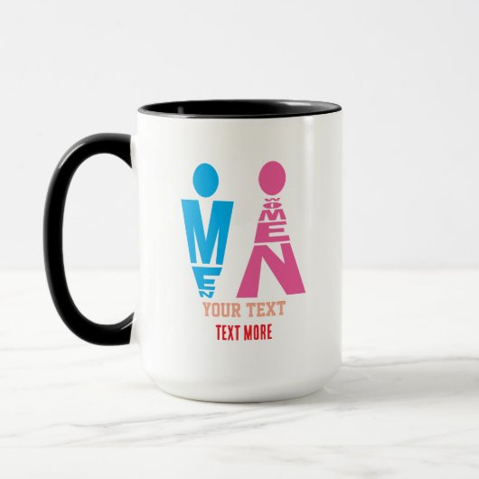 Männer- und Frauentypografie-Icon-Design Tasse (Links)