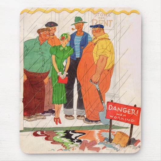 Männer und hübsche Dame der 1930er Jahre Mousepad (Vorne)