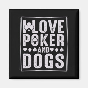 Männer und Hunde Lustige Spielkarte Zocker Perform Magnet