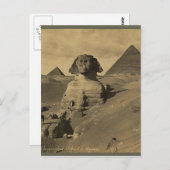 Männer und Kamele auf der Pfote der Sphinx, Pyrami Postkarte (Vorne/Hinten)