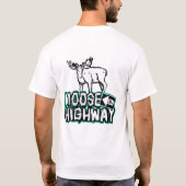 Männer/Unisex Elch auf einem Highway-Shirt (weiß) T-Shirt (Rückseite)