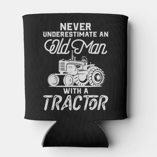 Männer unterschätzen nie einen alten Mann mit eine Dosenkühler (Rückseite)