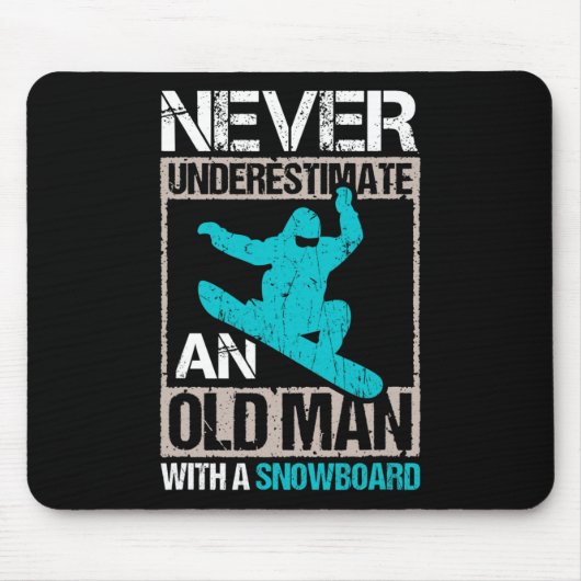 Männer unterschätzen nie einen alten Mann mit Snow Mousepad (Vorne)