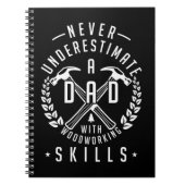 Männer unterschätzen Vater nie mit Holzarbeit Notizblock (Vorderseite)