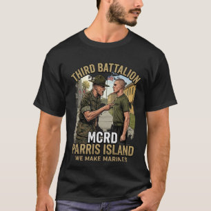 Männer USMC Drittes Bataillon MCRD Parris Island W T-Shirt