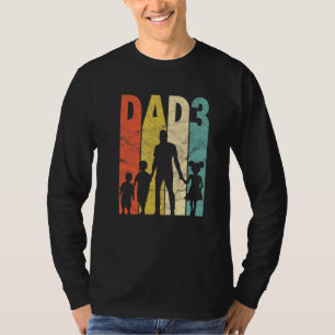 Männer Vater 3 Kinder Tag 2 Söhne 1 Tochter Kind T-Shirt