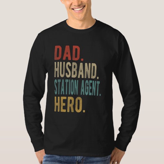Männer Vater Ehemann Bahnhof-Agent Held T-Shirt (Vorderseite)