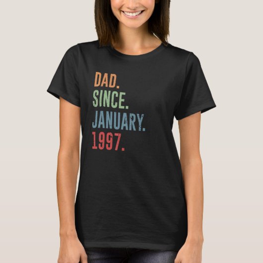 Männer Vater Seit Januar 1997 T-Shirt (Vorderseite)