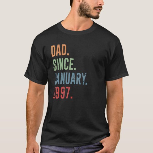 Männer Vater Seit Januar 1997 T-Shirt (Vorderseite)