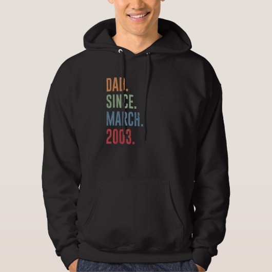Männer Vater Seit März 2003 Hoodie (Vorderseite)