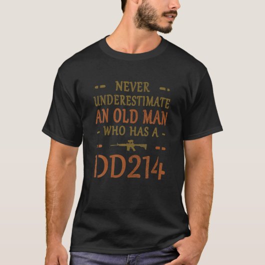 Männer-Veteranen unterschätzen nie einen alten Man T-Shirt (Vorderseite)