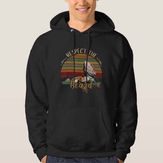 Männer Vintag respektieren die bärtige Drachenechs Hoodie (Vorderseite)