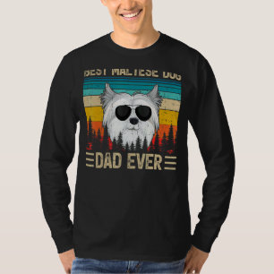 Männer Vintag Retro Bester maltesischer Hund Vater T-Shirt