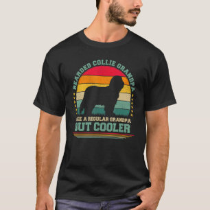 Männer Vintag Retro Hund Bartete Collie Opa Fett T-Shirt