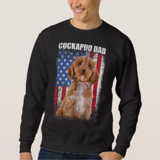 Männer Vintage amerikanische Flagge Cockapoo Vater Sweatshirt