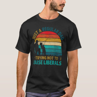 Männer Vintager regelmäßiger Vater, der versucht, T-Shirt