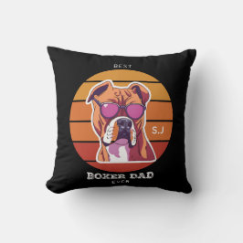 Männer Vintager Retro Boxer Dog Lover Vater Kissen