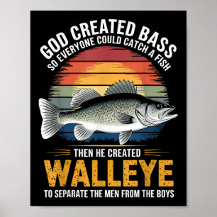 Männer von Jungen trennen Fisch Angler Fischer Zan Poster