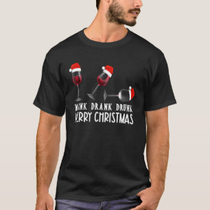 Männer Weihnachtswein P Y Drink getrunken Betrunke T-Shirt