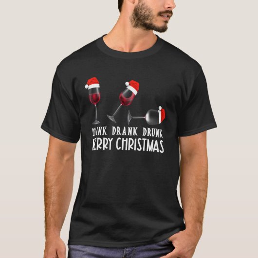 Männer Weihnachtswein P Y Drink getrunken Betrunke T-Shirt (Vorderseite)