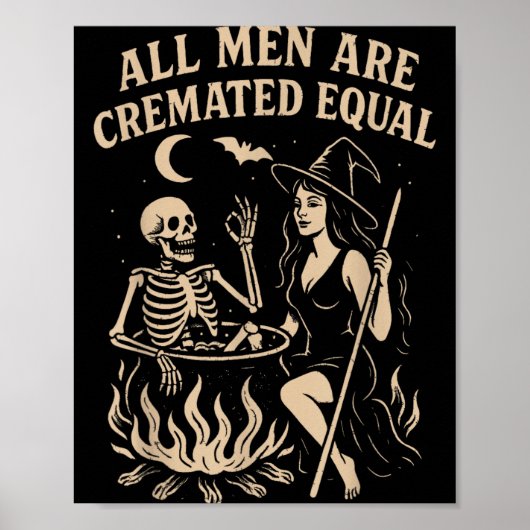 Männer werden gleich eingeäschert Lustiger Hallowe Poster (Vorne)