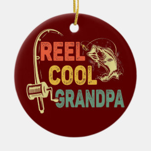 Männer Wirklich Cooler Mohn Angeln Opa Vatertag Keramik Ornament