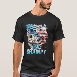 Männer Wirklich Cooler Opa 4. Juli Angeln USA-Flag T-Shirt
