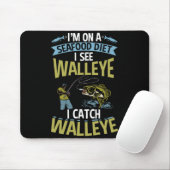 Männer Zander Angler fischen Zander Angler Mousepad (Mit Mouse)